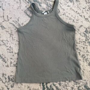 H&M Sage Green Ribbed Tank Top
